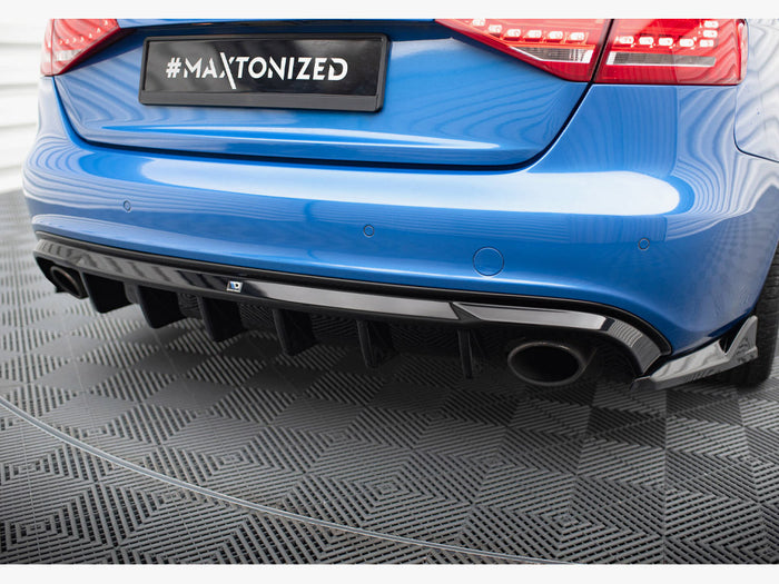 Audi A4 S-Line Sedan B8 (Version with single exhaust tips on both sides) Rear Valance - Maxton Design
