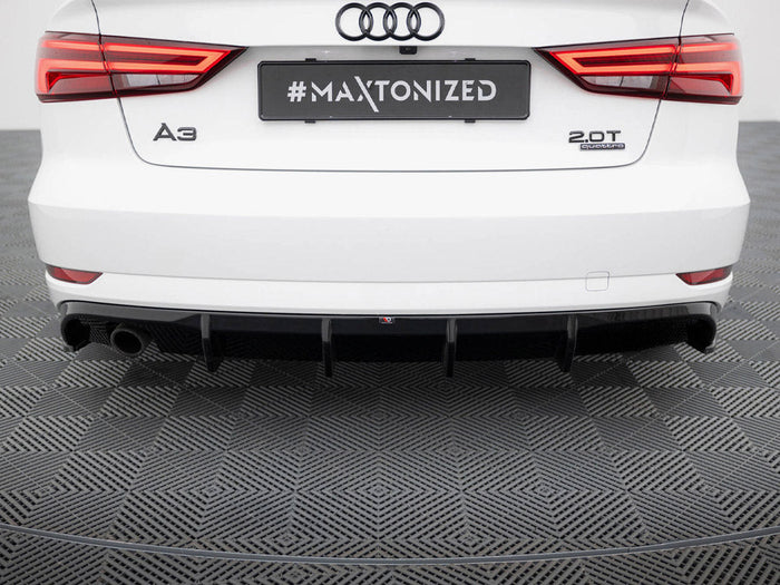 Maxton Design - Rear Valance Audi A3 Sedan 8V Facelift (Version with single exhaust tips on one side)