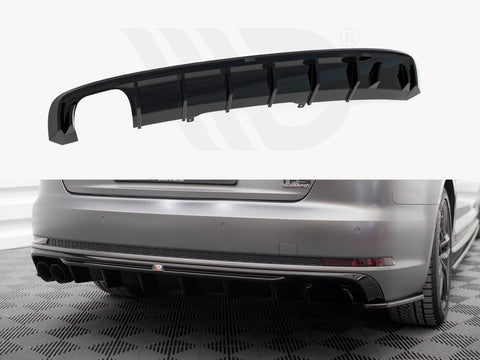 Audi A4 S-Line B9 (Version with dual exhaust tips on one side) Rear Valance - Maxton Design