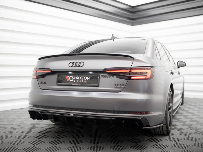 Audi A4 S-Line B9 (Version with dual exhaust tips on one side) Rear Valance - Maxton Design