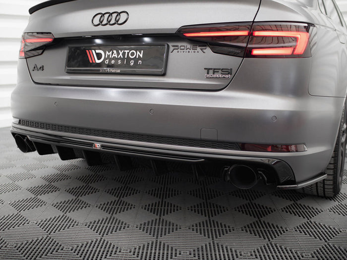 Audi A4 S-Line B9 (Version with single exhaust tips on both sides) Rear Valance - Maxton Design
