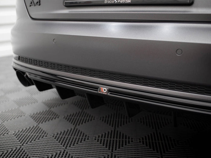 Audi A4 S-Line B9 (Version with single exhaust tips on both sides) Rear Valance - Maxton Design