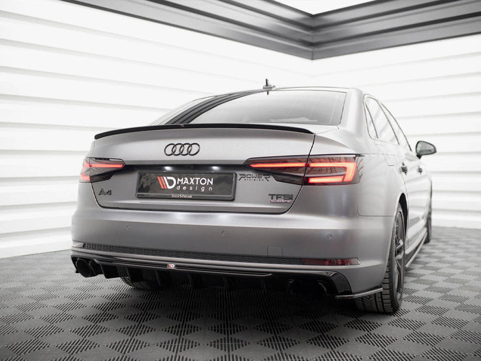 Maxton Design - Rear Valance Audi A4 S-Line B9 (Version with single exhaust tips on one side)