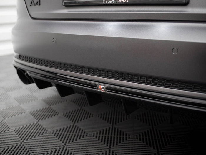 Maxton Design - Rear Valance Audi A4 S-Line B9 (Version with single exhaust tips on one side)