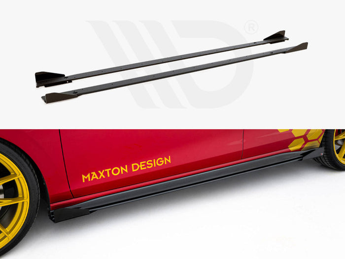 Maxton Design - Street PRO Side Skirts Diffusers + Flaps Volkswagen Golf GTI Clubsport Mk8 Facelift