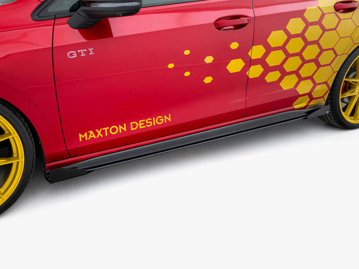 Maxton Design - Street PRO Side Skirts Diffusers + Flaps Volkswagen Golf GTI Clubsport Mk8 Facelift