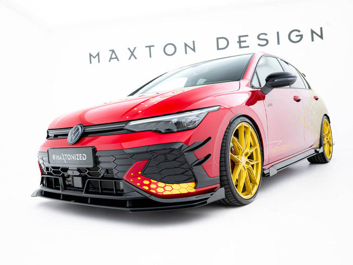 Maxton Design - Street PRO Front Splitter + Flaps Volkswagen Golf GTI Clubsport Mk8 Facelift