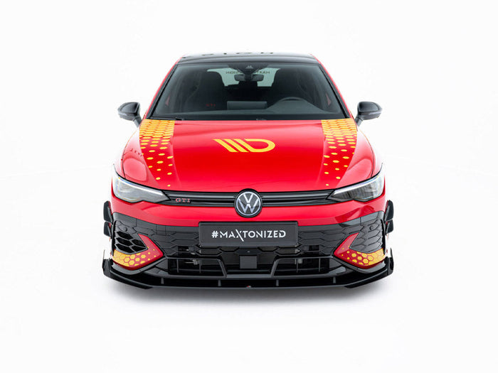 Maxton Design - Street PRO Front Splitter + Flaps Volkswagen Golf GTI Clubsport Mk8 Facelift