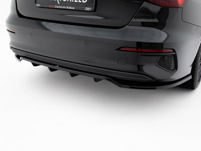Audi A3 Sedan 8Y Rear Splitter (Vertical Bars) - Maxton Design
