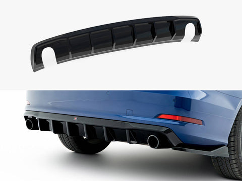 Audi A3 Sedan 8V (Version with single exhaust tips on both sides) Rear Valance - Maxton Design