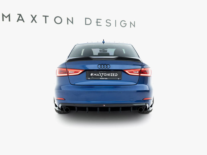 Audi A3 Sedan 8V (Version with single exhaust tips on both sides) Rear Valance - Maxton Design