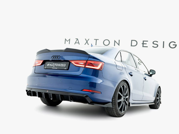 Audi A3 Sedan 8V (Version with dual exhaust tips on one side) Rear Valance - Maxton Design