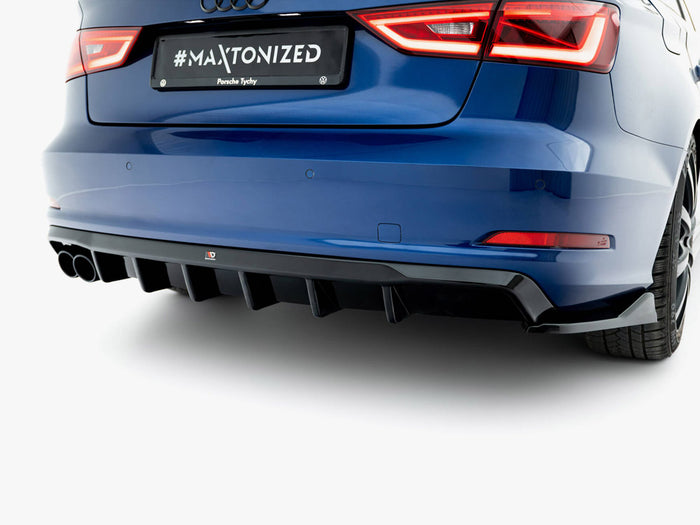 Audi A3 Sedan 8V (Version with dual exhaust tips on one side) Rear Valance - Maxton Design