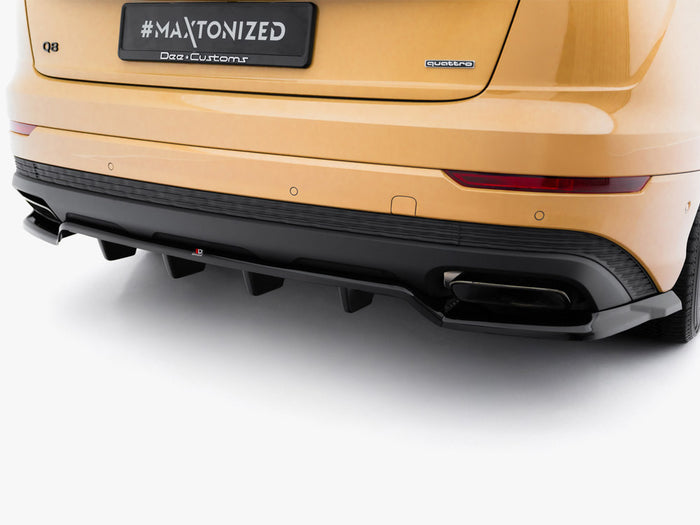 Audi Q8 Mk1 Facelift Rear Splitter (Vertical Bars) - Maxton Design