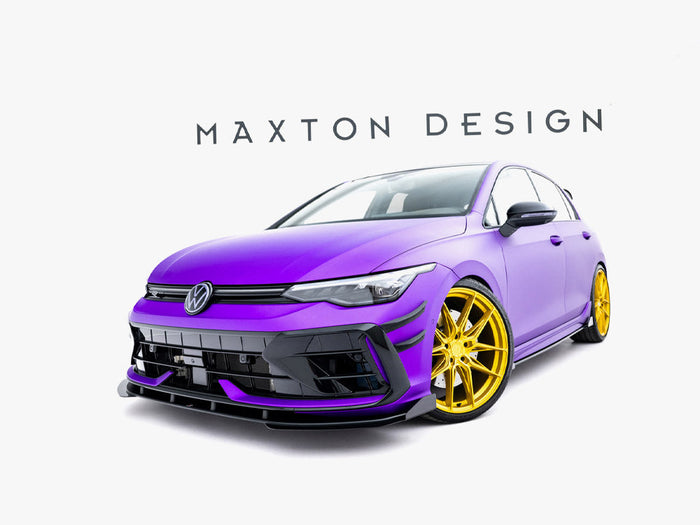 Maxton Design - Street PRO Front Splitter + Flaps Volkswagen Golf R Mk8 Facelift
