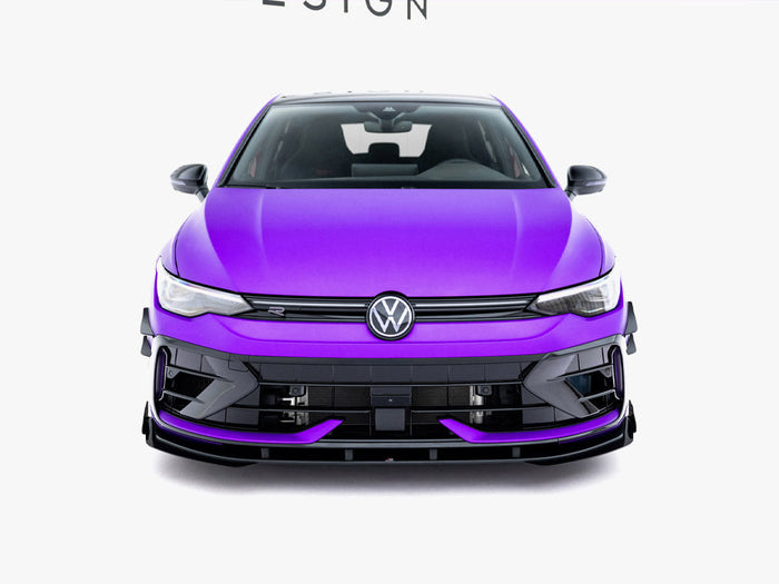 Maxton Design - Street PRO Front Splitter + Flaps Volkswagen Golf R Mk8 Facelift