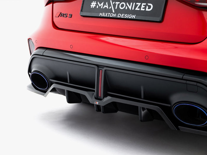 Audi RS3 Sedan 8Y Facelift Rear Splitter (Vertical Bars) V.2 - Maxton Design