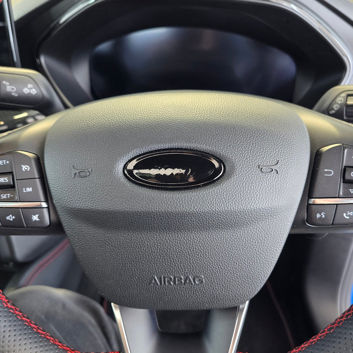 Oval Badge Vinyl Wrap Covers (Pair) + Steering wheel