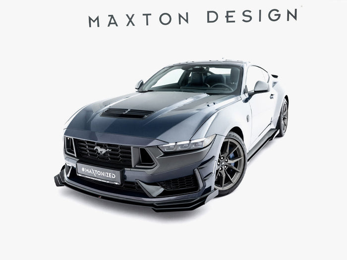 Maxton Design - Street PRO Front Splitter + Flaps Ford Mustang Dark Horse Mk7