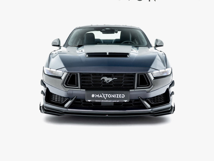 Maxton Design - Street PRO Front Splitter + Flaps Ford Mustang Dark Horse Mk7