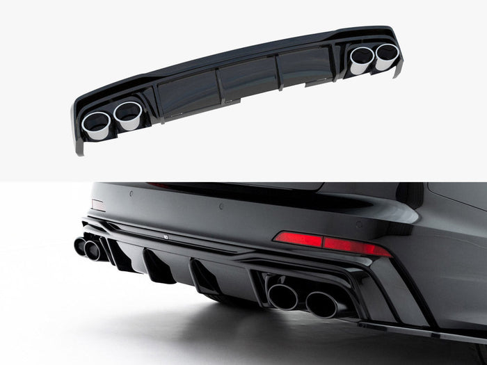 Maxton Design -  Rear Valance + Exhaust Ends Imitation Audi A6 S-Line / S6 C8 / C8 Facelift