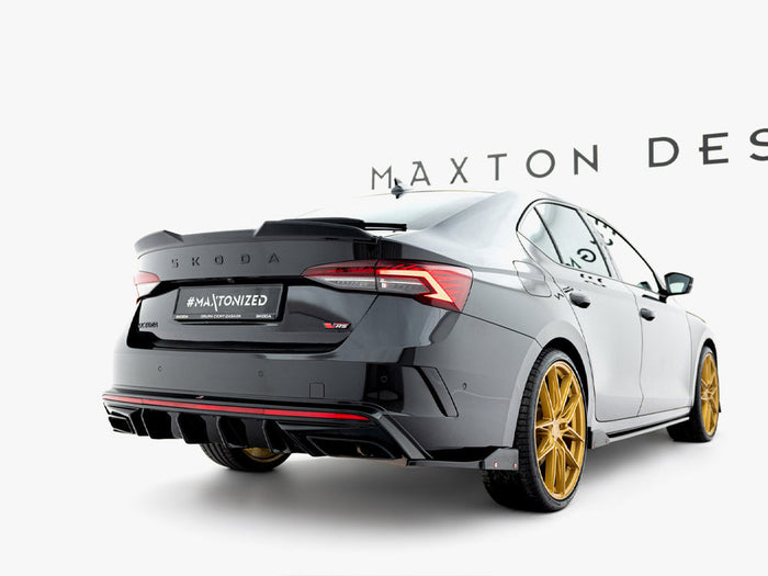 Maxton Design - Rear Side Splitters V.4 + Flaps Skoda Octavia RS Combi / Liftback Mk4 / Mk4 Facelift