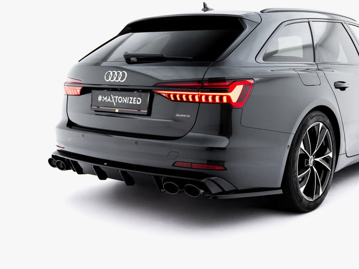 Maxton Design -  Rear Valance + Exhaust Ends Imitation Audi A6 Sedan / Avant C8 / C8 Facelift