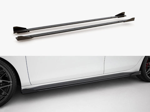 Maxton Design - STREET PRO SIDE SKIRTS DIFFUSERS + FLAPS VOLKSWAGEN GOLF GTI / GTE / GTI CLUBSPORT / R-LINE MK8