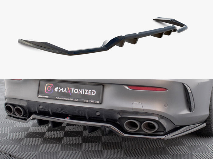Maxton Design - Rear Splitter (Vertical Bars) compatible with Mercedes-AMG C43 Coupe / Cabrio C205 Facelift / A205 Facelift