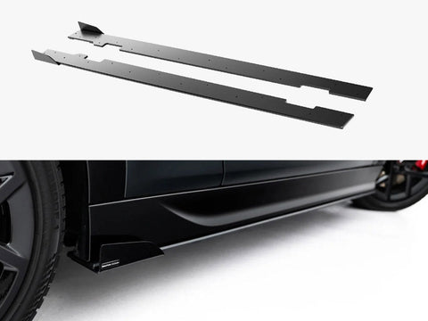 Maxton Design - Aftermarket  Street PRO Side Skirts Diffusers + Flaps compatible with MINI Cooper John Cooper Works F66
