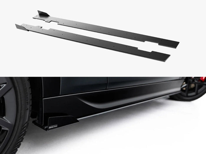 Maxton Design - Street PRO Side Skirts Diffusers + Flaps compatible with MINI Cooper John Cooper Works F66
