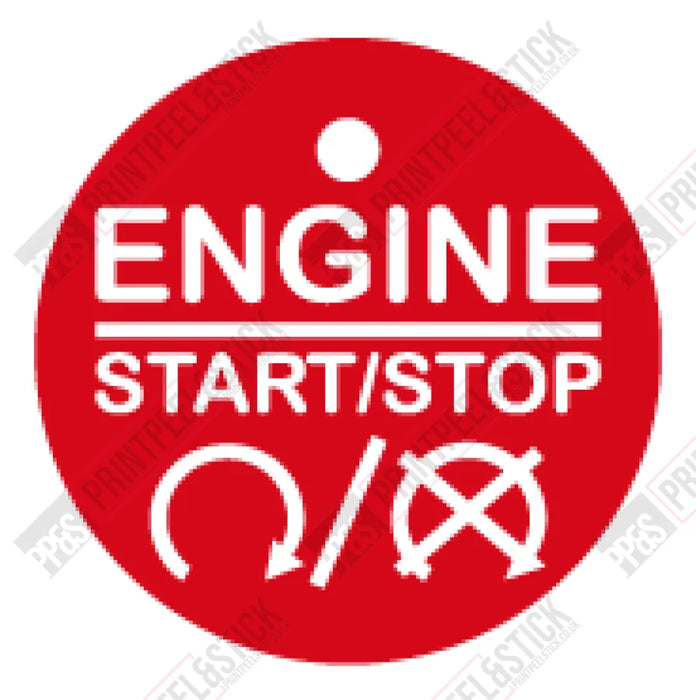 28mm Red "Engine Start Stop" Button Gel Badge