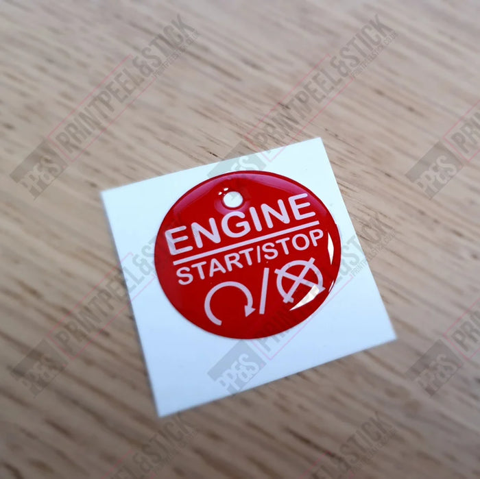 28mm Red "Engine Start Stop" Button Gel Badge