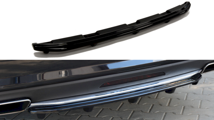 Maxton Design - CENTRAL REAR SPLITTER MERCEDES CLS C218 AMG-LINE (WITH A VERTICAL BAR) (2011-2014)