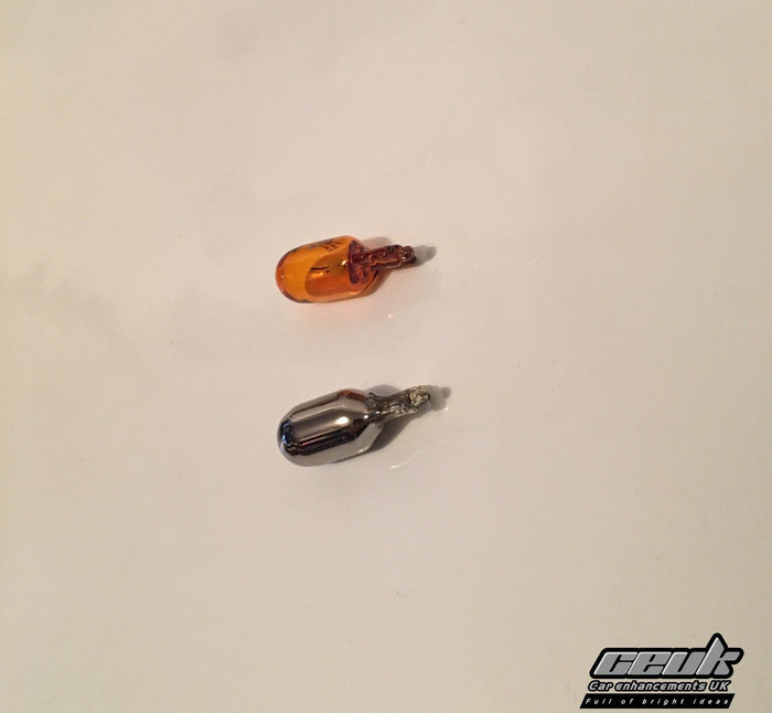 ChromoLite 501a Side Repeater Bulbs | Chrome Finish, Amber Flash | CEUK (T10 | W5W)
