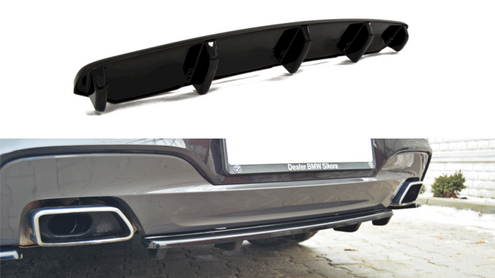 Maxton Design - CENTRAL REAR SPLITTER BMW 6 GRAN COUPE M-SPORT (VERTICAL BARS) (2013-2018)