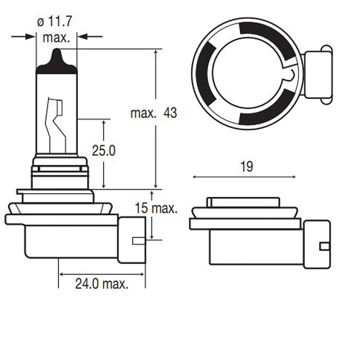 IllumiNite H8 35W Ice White Halogen Fog & Cornering Light Bulbs – 6500K (708 | PGJ19-1)