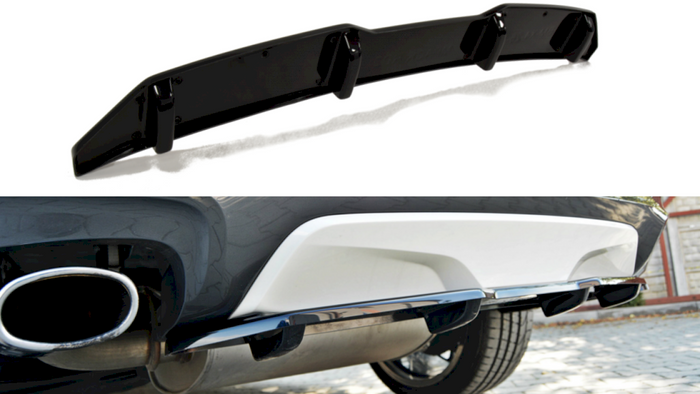 Maxton Design - CENTRAL REAR SPLITTER BMW X4 M-PACK (WITH A VERTICAL BAR)