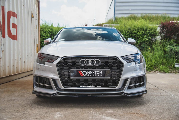 Maxton Design - FRONT SPLITTER V.3 AUDI S3 / A3 S-LINE 8V FACELIFT SEDAN (2016-2020)