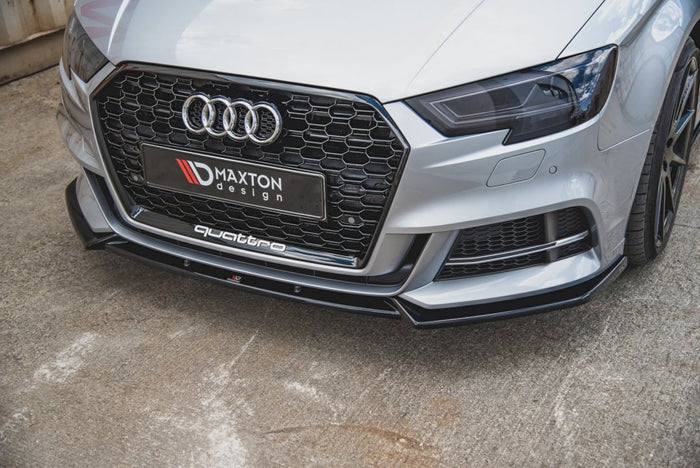 Maxton Design - FRONT SPLITTER V.3 AUDI S3 / A3 S-LINE 8V FACELIFT SEDAN (2016-2020)