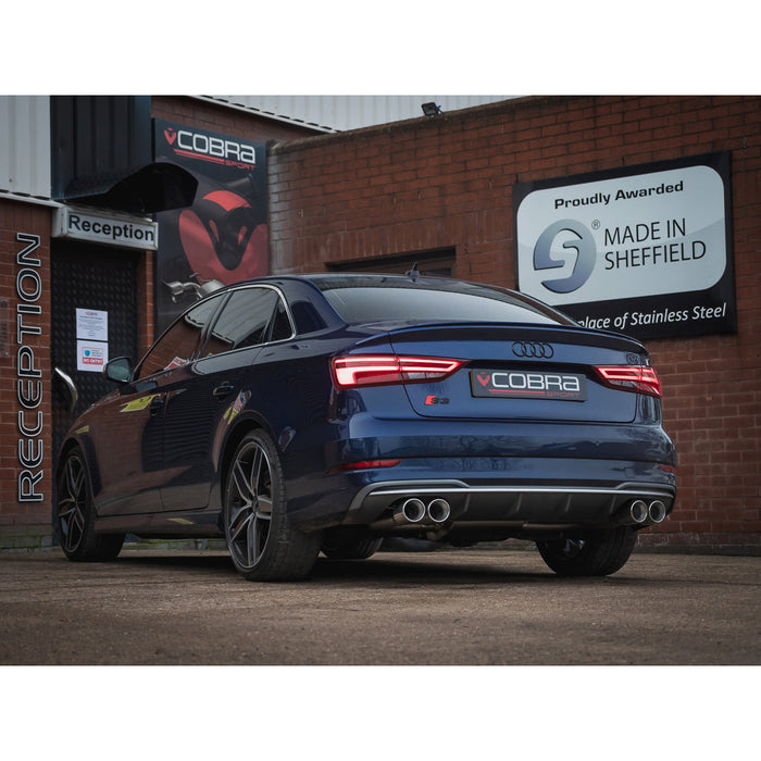 Cobra Exhausts - Audi S3 (8V Facelift) (19-20) (GPF Models) Saloon (Non-Valved) GPF Back Performance Exhaust | Car Enhancements UK