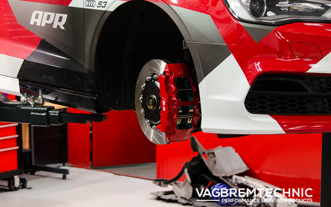 Vagbremtechnic Front Brake Kit - 8 Piston Brembo Caliper - 362x32mm 2 Piece Discs - PQ35 / MQB