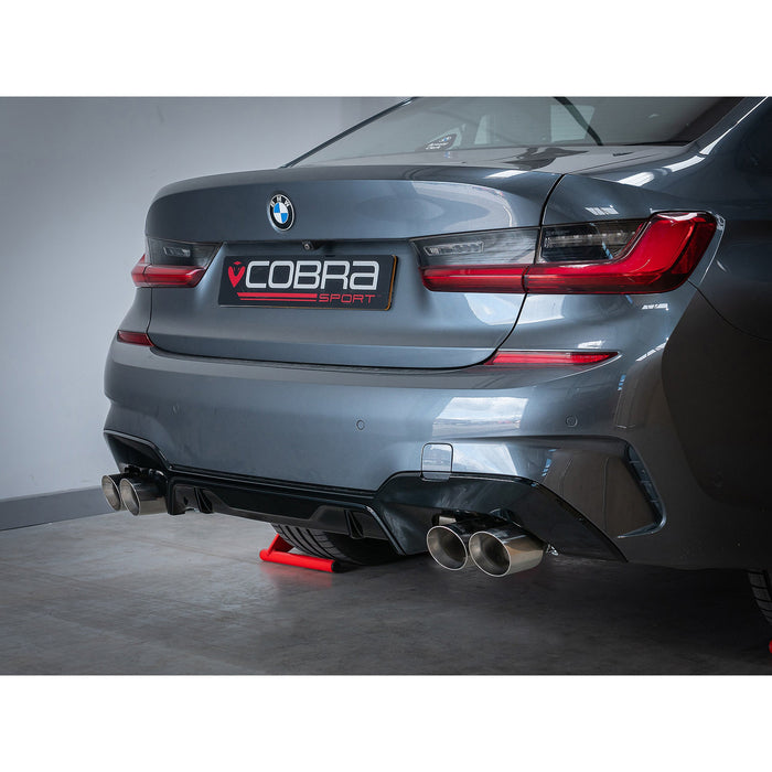 BMW 330e (G20) (19>) Non-Valved Venom Quad Exit Rear Axle Back M3 Style Performance Exhaust – Cobra Sport