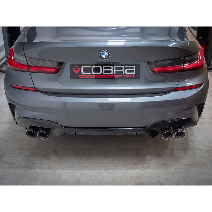 BMW 330e (G20) (19>) Non-Valved Venom Quad Exit Rear Axle Back M3 Style Performance Exhaust – Cobra Sport