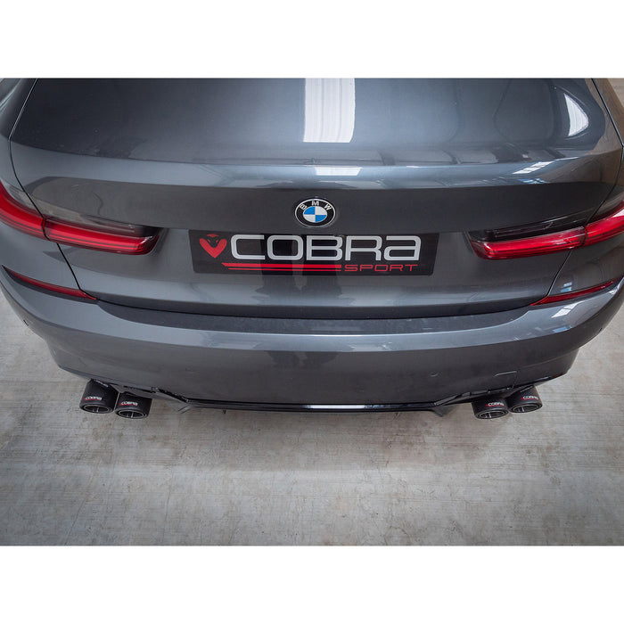 BMW 330e (G20) (19>) Non-Valved Venom Quad Exit Rear Axle Back M3 Style Performance Exhaust – Cobra Sport