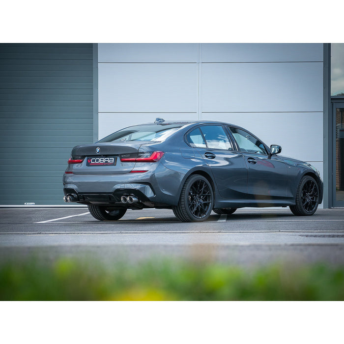 Cobra Exhausts - BMW 330e Touring (G21) (19>) Non-Valved Venom Quad Exit Rear Axle Back M3 Style Performance Exhaust | Car Enhancements UK