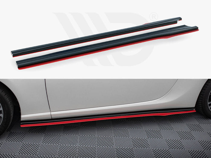 Maxton Design - SIDE SKIRTS SPLITTERS (BLACK & RED) V.2 SUBARU BRZ (2017-2020)/ TOYOTA GT86 FACELIFT (2017-UP)