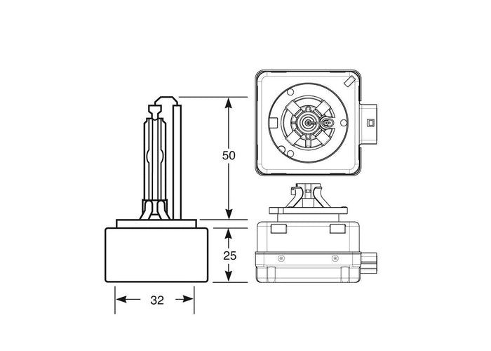 IllumiNite D1S 6000K Xenon Bulb Upgrade | Up to 50% Brighter HID (PK32s-2)