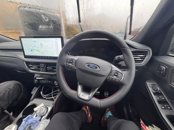 Carbon Fibre Look Steering Wheel Trim for MK3 / MK3.5 Kuga – ST Logo | CEUK