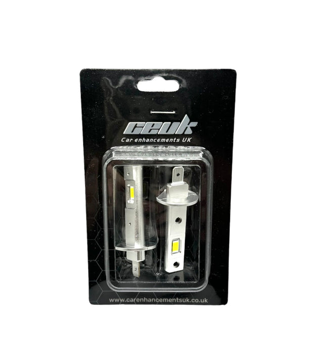 CEUK Enhanced H1 LED Headlight / Main Beam Bulbs – 6000K | Plug & Play | 20,000Lm (448 / P14.5s)